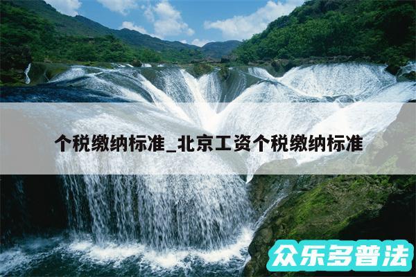 个税缴纳标准_北京工资个税缴纳标准