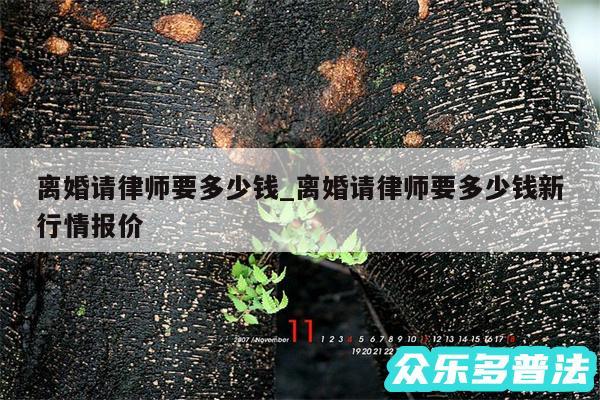 离婚请律师要多少钱_离婚请律师要多少钱新行情报价