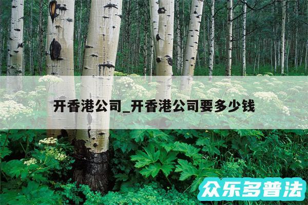 开香港公司_开香港公司要多少钱