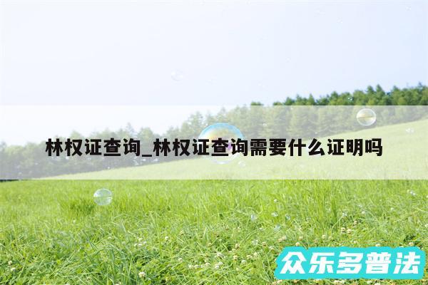 林权证查询_林权证查询需要什么证明吗