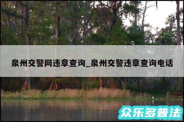 泉州交警网违章查询_泉州交警违章查询电话