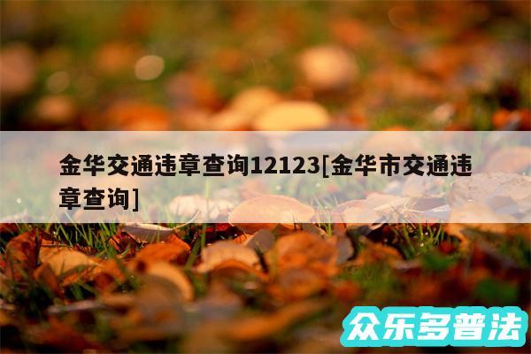 金华交通违章查询12123及金华市交通违章查询