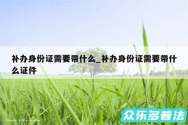 补办身份证需要带什么_补办身份证需要带什么证件