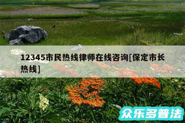 12345市民热线律师在线咨询及保定市长热线