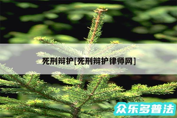 死刑辩护及死刑辩护律师网